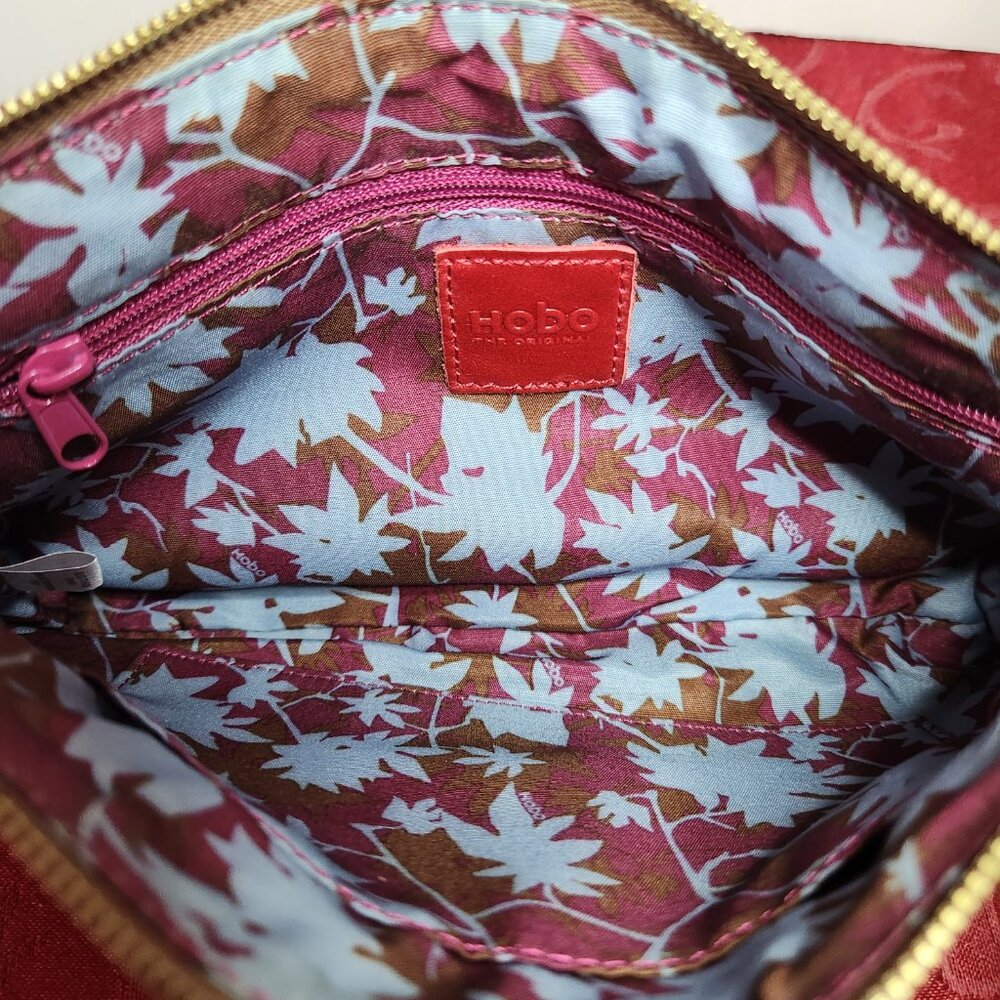 Hobo International Metallic Gold Zip Up Cosmetic Bag Clutch Wallet - Picture 7 of 8